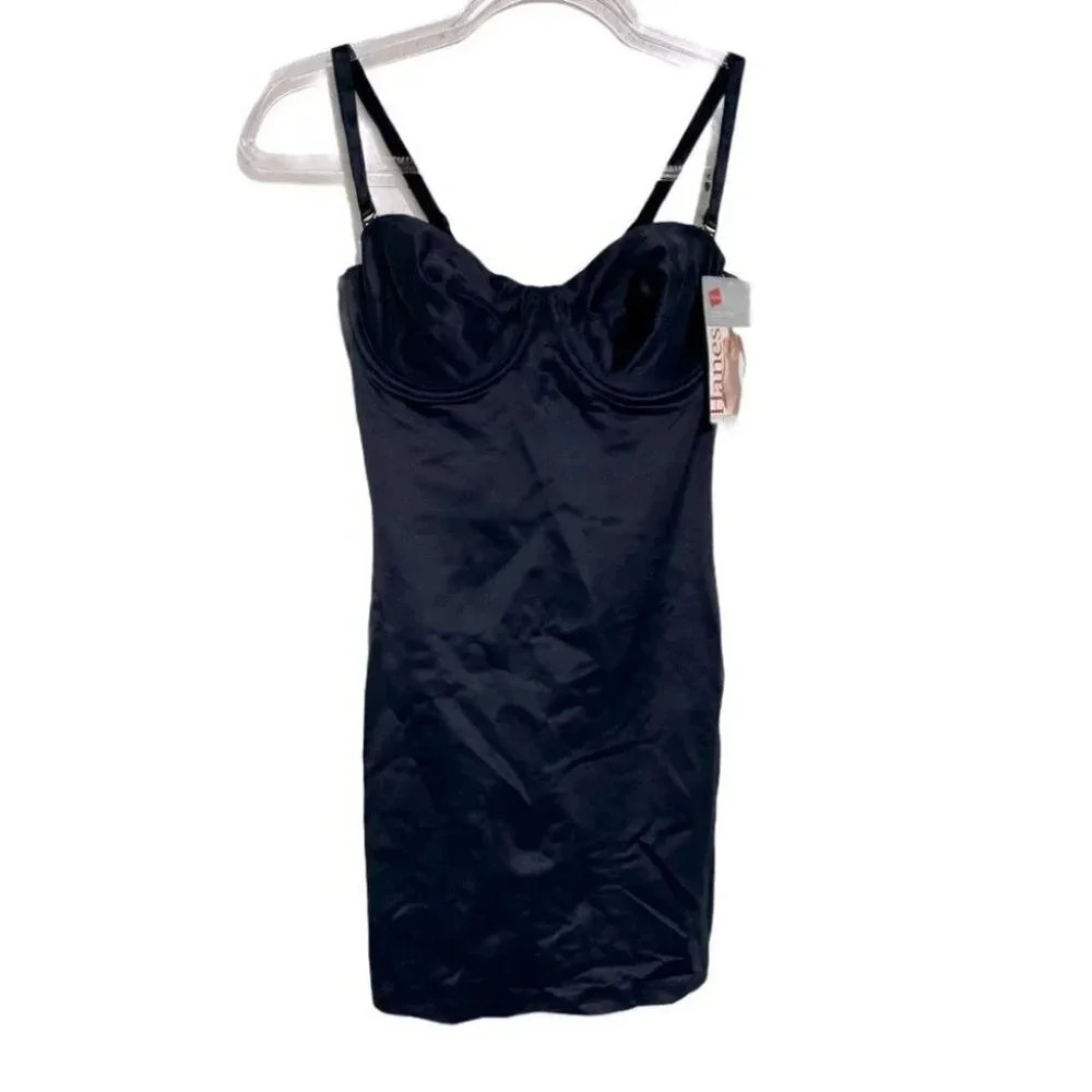 Hanes 36B black firm shaping‎ body slip